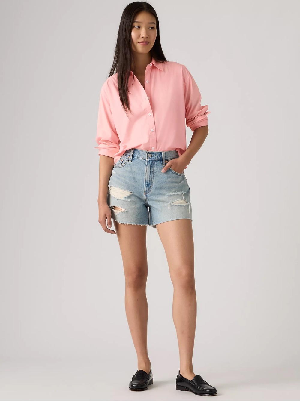Levi's Light Blue Ribcage Women's Shorts
